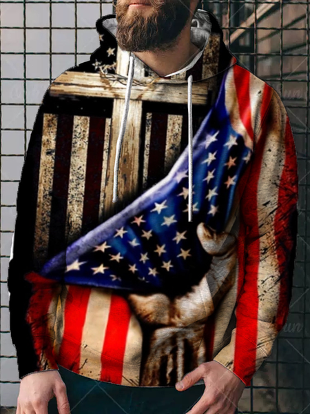 

Hooded Usa/Us/American Long Sleeve Sweatshirt, Color1, Hoodies&Sweatshirts