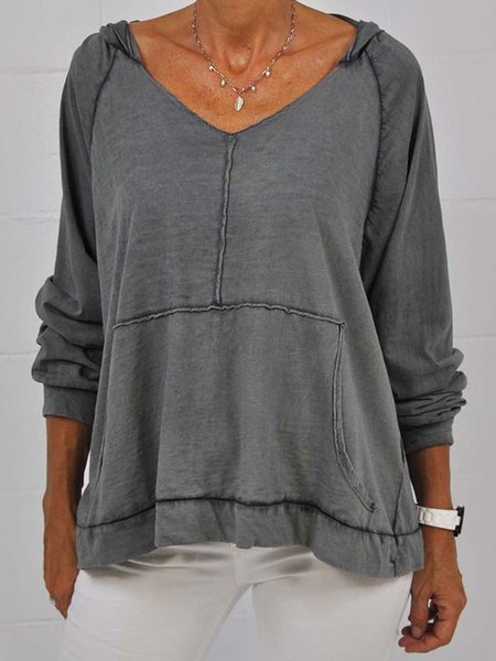 

Raglan Sleeve Casual Shirts & Tops, Gray, Tops