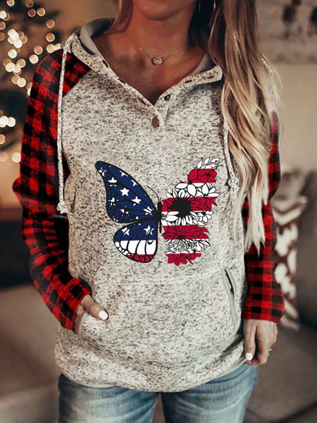 

Casual Shift Flag Hoodie Sweatshirts, Butterfly, Hoodies & Sweatshirts