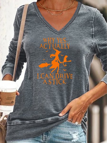 Women's Yes I Can Drive Stick Sweatshirt, Gray, Hoodies&Sweatshirts