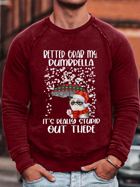 

Cat Dumbrella Men's Sweatshirt, Red, Hoodies&Sweatshirts