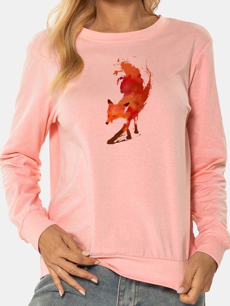 

Vulpes Women's Long Sleeves Pullover, Pink, Sweatshirts