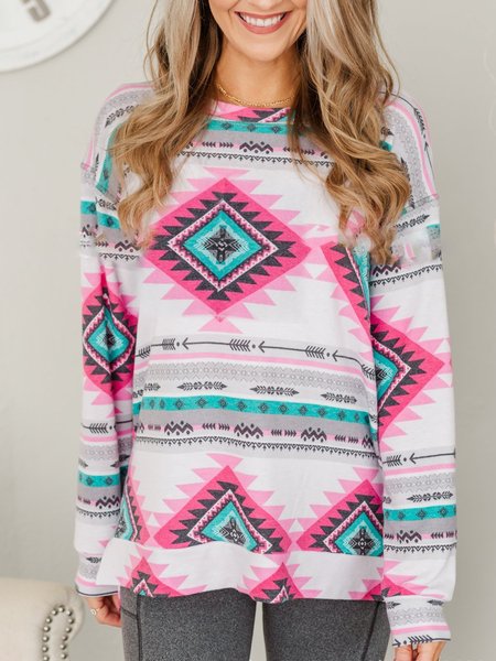

Deep Pink Loosen Tribal Vintage Tops, Tops