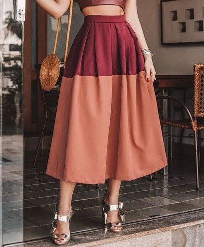 

Regular Fit Solid Daily Skirt, As picture, Midi Skirts