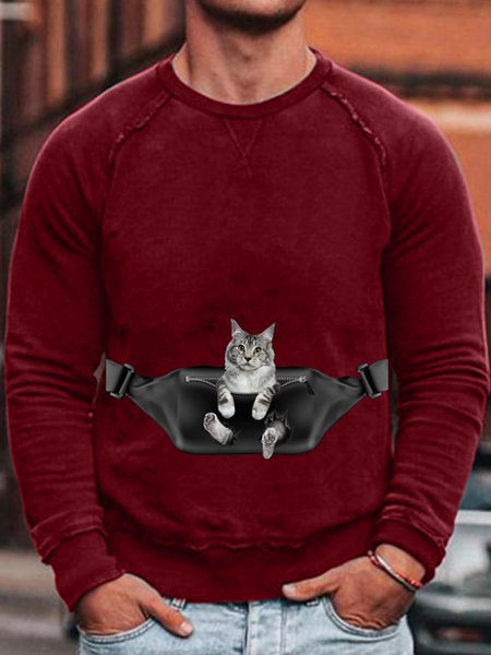 

Cat Maine Coon Fanny Pack Men's Sweatshirt, Red, Hoodies&Sweatshirts