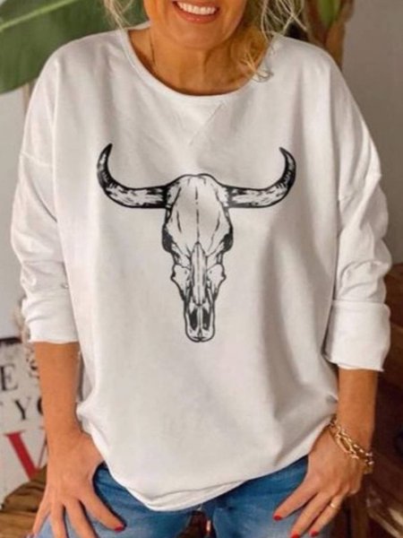 

Casual Animal Shirts & Tops, White, T-Shirts