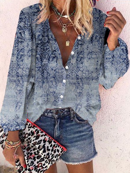 

Bishop Sleeve Shirts & Tops, Blue, Blouses & Shirts