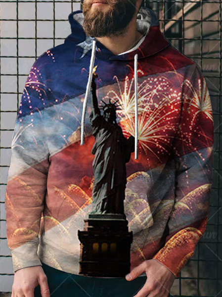 

Long Sleeve Hooded Usa/Us/American Sweatshirt, Color1, Hoodies&Sweatshirts