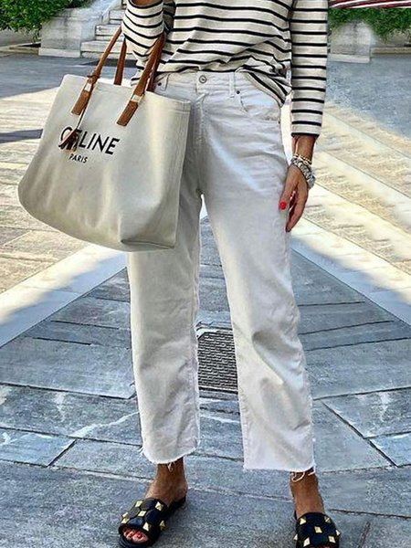 

Cotton Pants, White, Pants