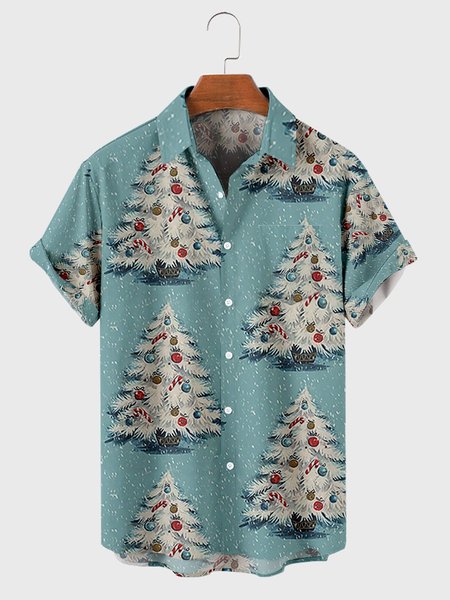 

Casual Short Sleeve Shirt Collar Shirts, Blue, Shirts ＆ Blouse
