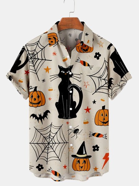 

Cat Shirt Collar Shirts, Yellow, Men's shirts