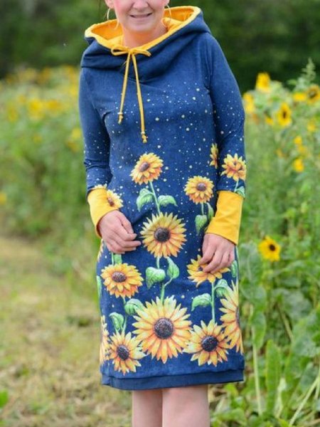 

Casual Floral Dresses, Blue, Mini Dresses