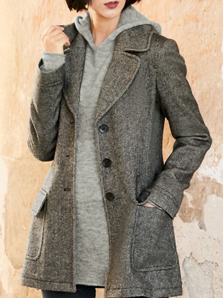 

Casual Plain Outerwear, Gray, Coats & Jackets