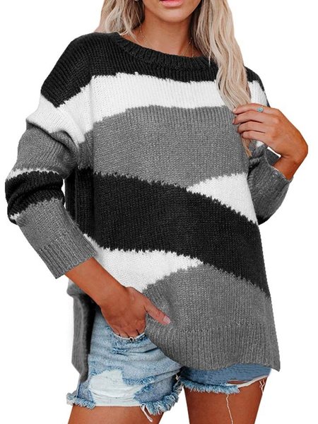 

Crew Neck Sweater, Gray, Knitwear & Sweaters