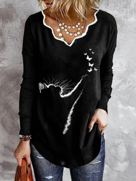 

Off Shoulder Cotton Shirts & Tops, Black, T-Shirts