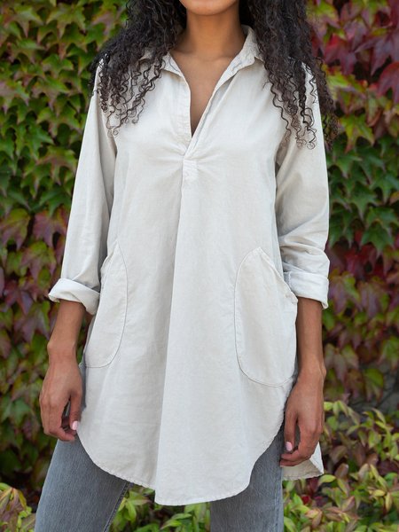 

Casual Pockets Cotton Shirts & Tops, White, Blouses & Shirts