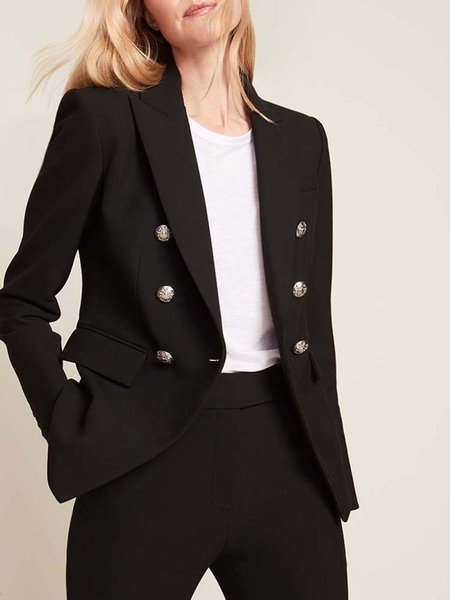 

Plain Elegant Long sleeve Formal Outerwear, Black, Blazers