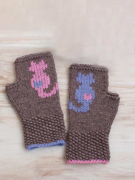 

Cat Half Finger Gloves, As picture, Scarves&Gloves