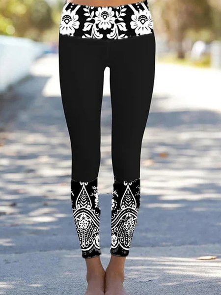 

alto Allungare Pantaloni, Nero, Leggings