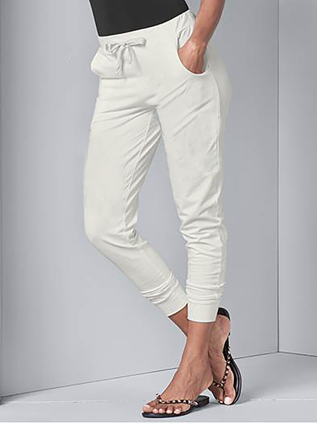 

Plus size Casual Sports Pants, White, Pants