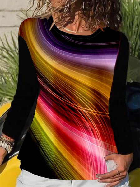 

Casual Geometric Multicolor Winter Shirts & Tops, T-Shirts