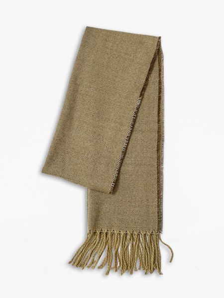 

Casual Check Fringe Warm Scarf, Khaki, Scarves&Gloves