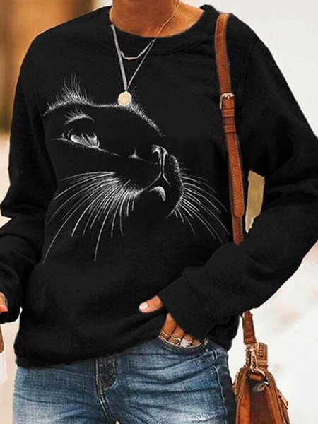 

Cotton Blends Sweatshirt, Black, Hoodies & Sweatshirts