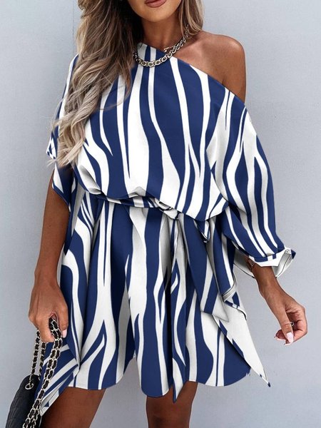 

Sexy Striped Dresses, Blue, Mini Dresses