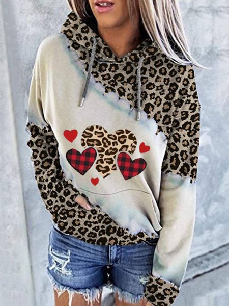 

Casual Leopard Sweatshirt, As picture, Hoodies & Sweatshirts