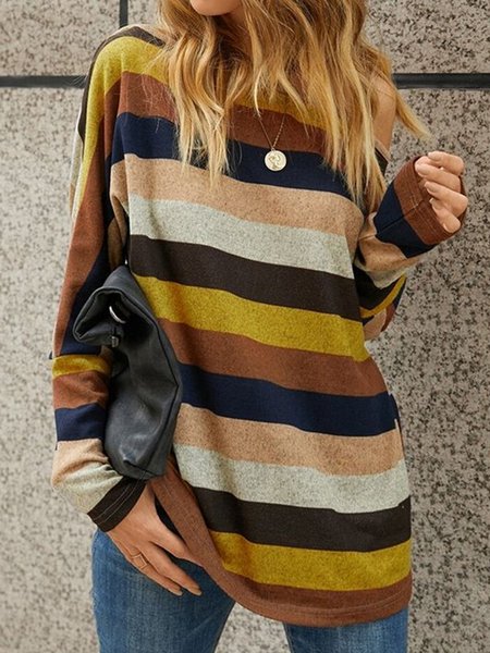 

Casuale a Righe Top, Multicolore, Blouses & Shirts
