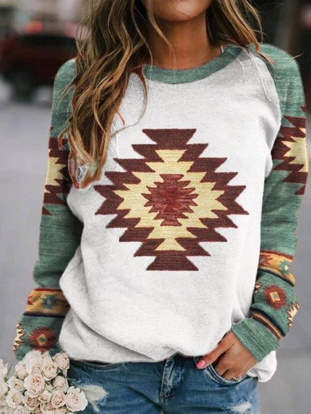 

Casuale Maniche Lunghe Stampato Girocollo Felpa, Come immagine, Hoodies & Sweatshirts