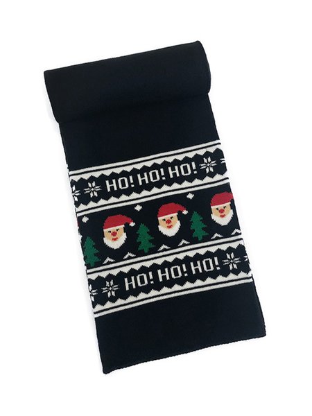 

Christmas Santa Snowflake Warm Scarf, Black, Scarves&Gloves