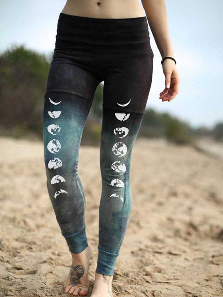 

Casual Geometric Pants, As picture, Leggings