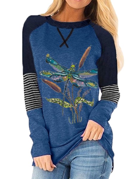 

Loosen Casual Animal Shirts & Tops, Blue, T-Shirts
