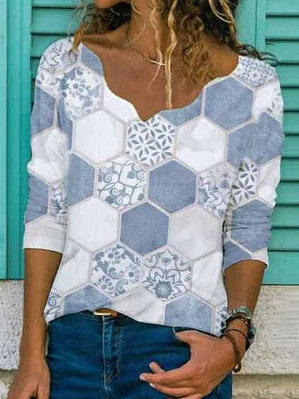 

Floral Casual Long Sleeve Shirts & Tops, White, Tops