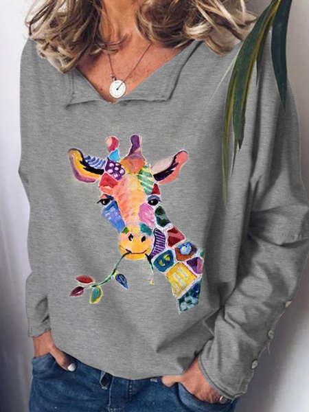 

Cute giraffe Casual Sweatshirts, Gray, Hoodies&Sweatshirts