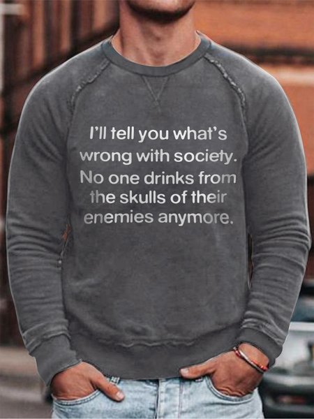 

What's Wrong With Society Cotton Blends Sweatshirts, Gray, Hoodies&Sweatshirts