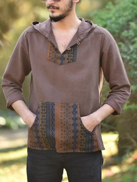 

Vacation Long Sleeve Linen Sweatshirt, Cameo brown, Hoodies&Sweatshirts