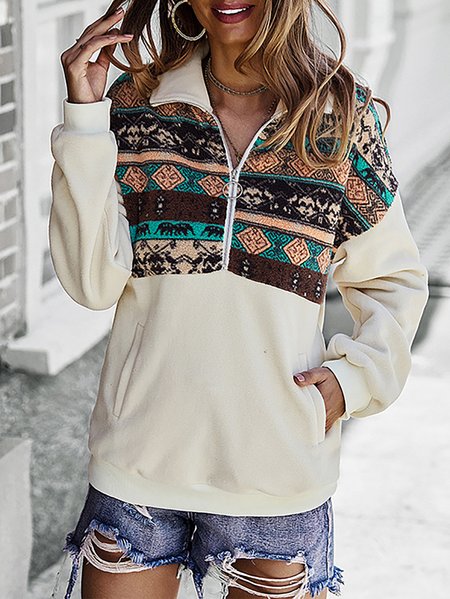 

Pockets Pastoral Sweatshirt, White, Hoodies & Sweatshirts