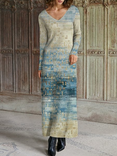 

Cotton Blends Knitting Dress, Blue, Dresses