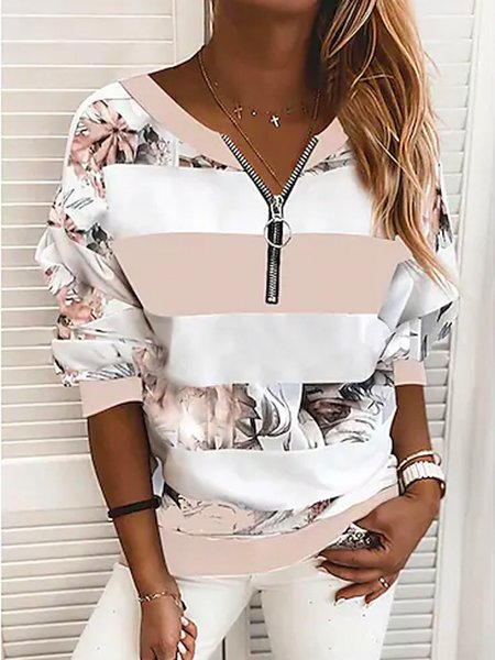 

Boho Floral Floral-Print Sweatshirt, Pink, Hoodies & Sweatshirts