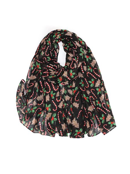 

Christmas Tree Warm Scarf, As picture, Women Scarves & Shawls