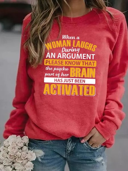 

When A Women Laugh Women's Sweatshirt, Red, Hoodies&Sweatshirts