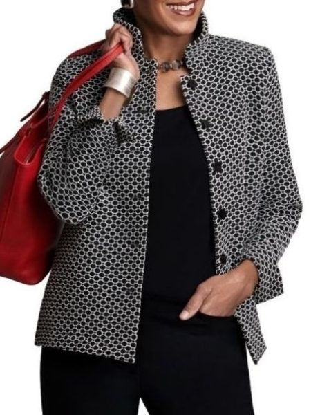 

Fall Work Formal Daily Mid-weight Non-Stretch Outerwear, Black, Jackets