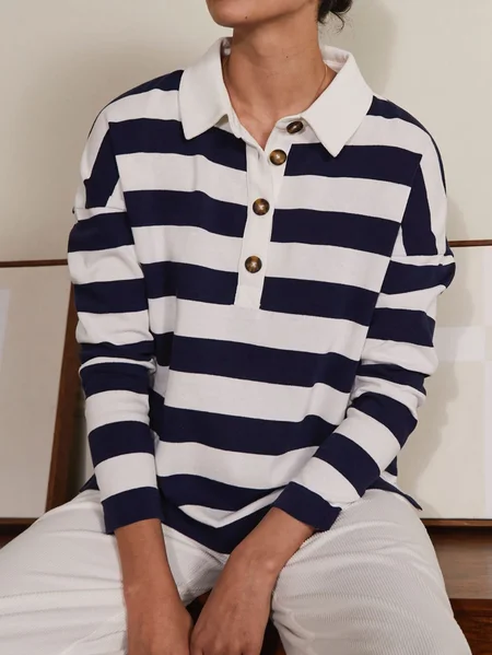 

Cotton Blends Casual Shirts & Tops, Navy blue, Tops