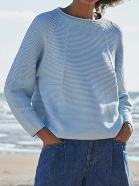 

Wool/Knitting Raglan Sleeve Sweater, Blue, Sweaters & Cardigans