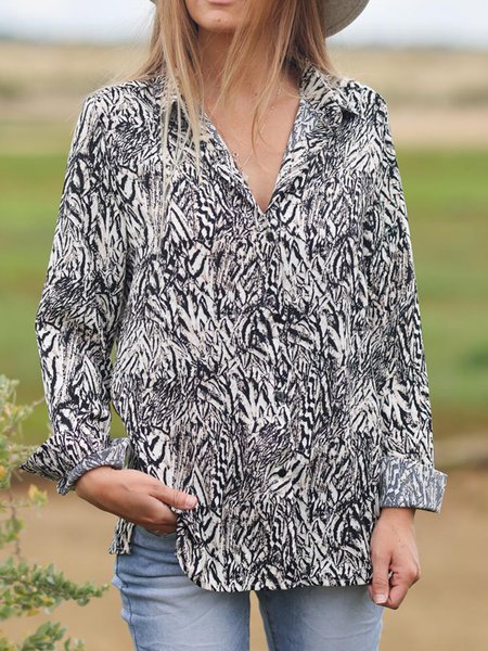 

Leisure Vacation Abstract Pattern Black And White Shirts & Tops, Black-white, Shirts & Blouses