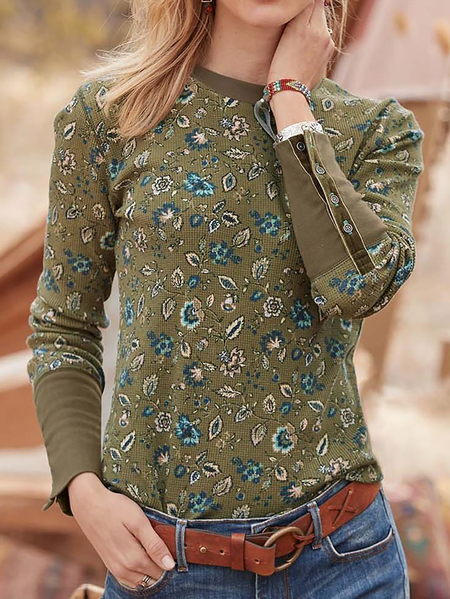 

Plus size Floral Shirts & Tops, Army green, T-Shirts