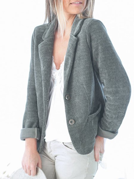 

Cotton Blends Solid Casual Blazers, Army green, Blazers
