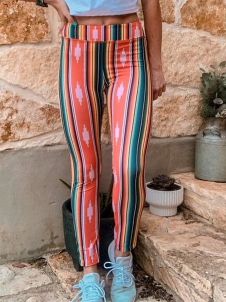 

West Styles/Cows Geometric Pants, Multicolor, Leggings